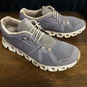 On Cloud 5 Womens Size 9.5 Nimbus/White On Running Monochrome Athletic Shoes